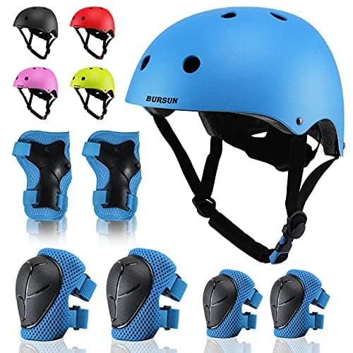 Kids Bike Helmet Adjustable Toddler Helmets for Kids 2-3-5-8/8-14 Years with Knee Elbow Wrist Pads for GirlsBoys Youth Skateboard Bicycle Helmet for Scooter Roller Skating Balance Bike