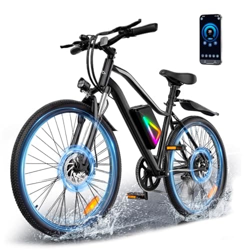 wawscote Electric Bike - Electric Bike for Adults, 750W Motor, 7-Speed, 20MPH, Up to 50/55/60+ Miles, Adjustable Seat 26” Tire E-Bike, Electric Commuter Bicycle
