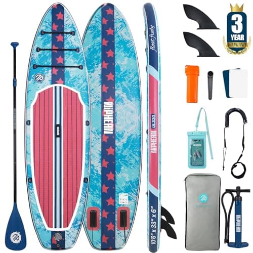 Niphean Inflatable Stand Up Paddle Board with SUP Accessories,Denim Blue