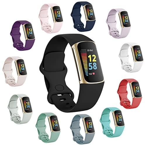 12-Pack Bands Compatible with Fitbit Charge 6/5 Bands (Small 5.1"-6.7")