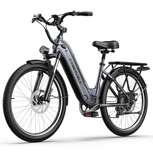 Cybervelo 1000W Peak Electric Bike for Adults,up 80 Miles Removable Battery Ebike, 26" Electric E Bike with 7-Speed,Adult Electric Bicycles for Commute Beach Snow Womens/Man All Terrain