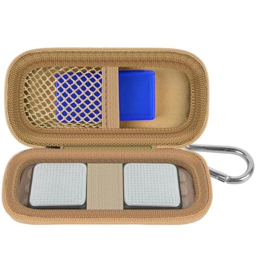 Heart Rate Monitor Case for AliveCor Kardia Mobile Personal ECG/for AliveCor KardiaMobile 6L for Apple Android Smartphone, Mini Portable Heart Rate Device Storage Carrying Holder-Box Only (Khaki)