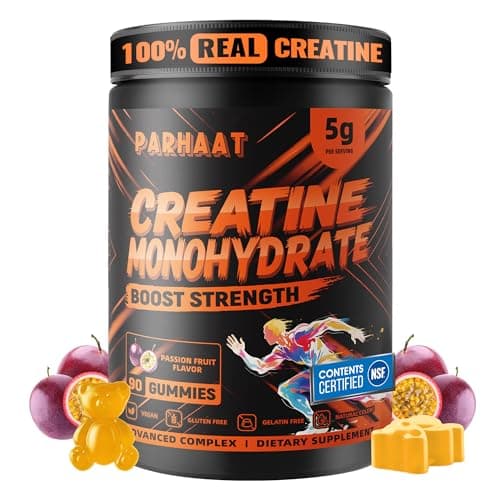 NSF Certified Creatine Gummy - Creatine Monohydrate Gummies 5g for Men & Women - Boost Focus,Strength, and Endurance, Vegan, Gluten-Free, Non-GMO, 2.5 Gram Creatine per Gummy ( Passion fruit 90 ct)
