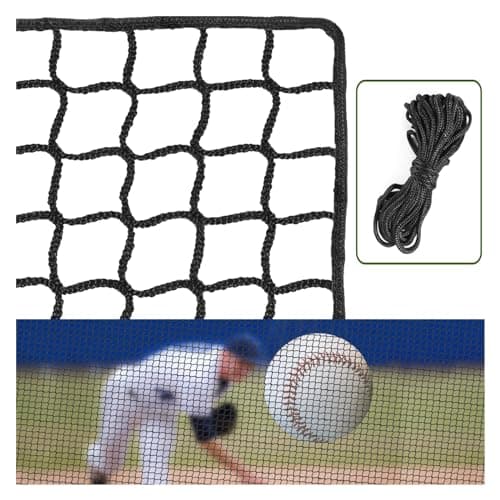 Baseball Net Backstop Net Baseball Netting Batting Cage Net - Heavy Duty Nylon Net with 33FT Rope, Multiple Sizes for Backyard Garage Indoor Outdoor Baseball Softball Practice