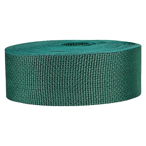 Strapworks Lightweight Polypropylene Webbing - Poly Strapping for Outdoor DIY Gear Repair, Pet Collars, Crafts – 2 Inch x 50 Yards - Forest Green
