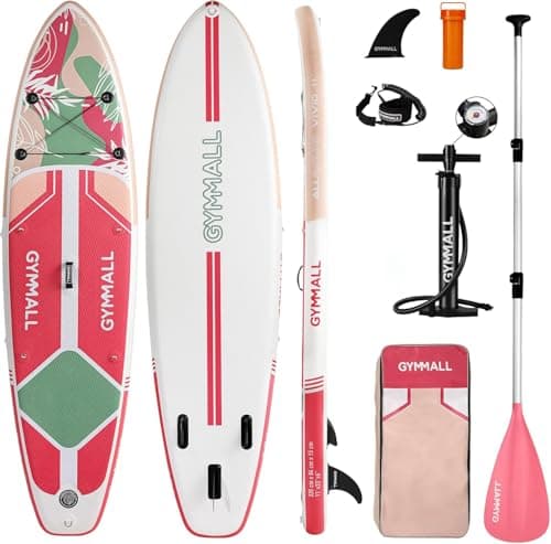 GYMMALL Paddle Board, Inflatable Stand Up SUP Paddle Boards for Adults & Youths of All Skill Levels, Wide & Non-Slip Deck Design Blow Up Paddleboards with Premium Accessories & Storage Bag