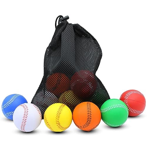 Magicorange Baseball, Foam Baseballs 12 Ball Pack Practice Training Baseballs Unmarked Baseball Soft Toss, Batting, Fielding, Hitting, Pitching (Multicolor)