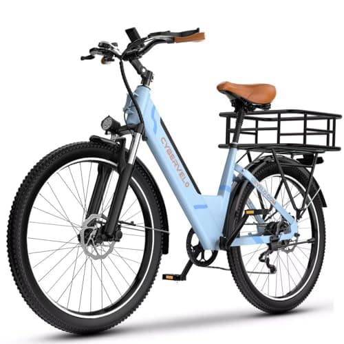 Cybervelo 1000W Peak Electric Bike for Adults,up 80 Miles Removable Battery Ebike, 26" Electric E Bike with 7-Speed,Adult Electric Bicycles for Commute Beach Snow Womens/Man All Terrain