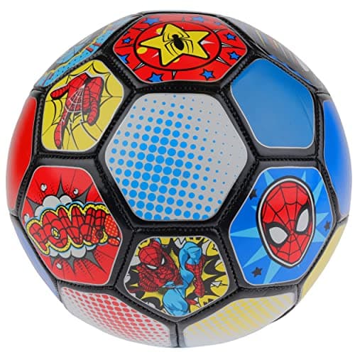 Marvel Spider-Man Soccer Ball, Comic Design Youth Kids Mini Soccer Ball, Multi, Size 3