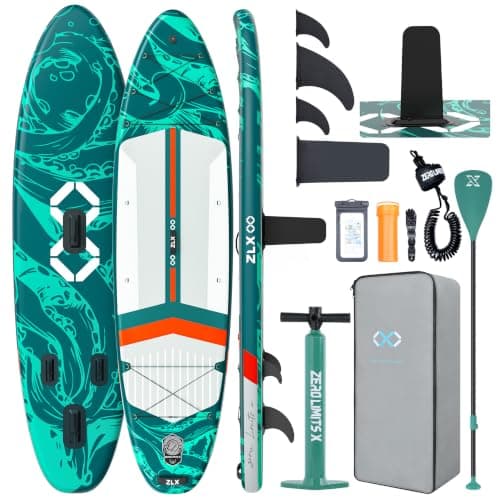 ZLX 11'6"x35" Inflatable Paddle Board for Adults, Extra Wide Stable SUP