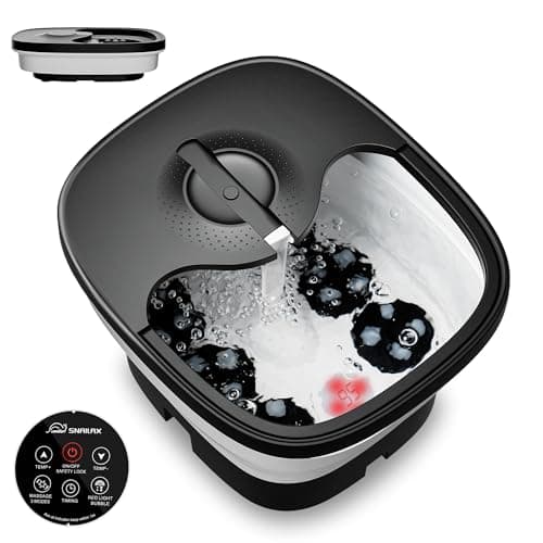 Snailax Foot Spa Bath Massager with Heat, Pedicure Foot Soaking Tub, Heated Collapsible Foot Bath with Shiatsu Massage Rollers, Remote Control, Gifts for Mom Wife