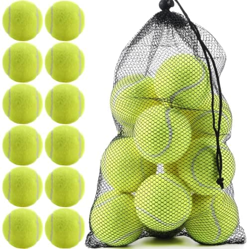 INSUM Bulk Tennis Balls, 12 Pack Extra Duty Practice Balls with Mesh Bag
