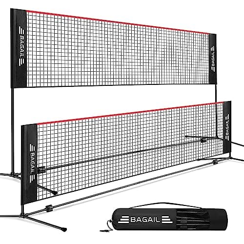 BAGAIL Badminton Net, Height Adjustable (Up to 5.1'), 14ft, Red