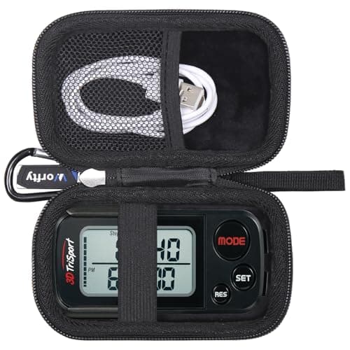 Case for Realalt 3DTriSport Walking 3D Pedometer with Clip & Strap - Hard Protective Travel Carrying Storage Bag (Black)