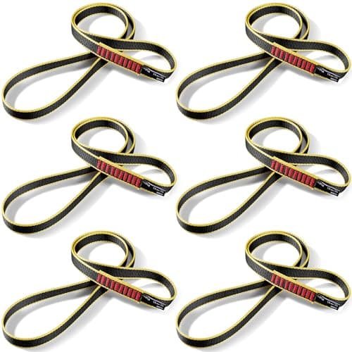 KINGTLE 20MM Nylon Climbing Sling Runner 22kN CE1019/EN566 UIAA Certified,Rock Climbing Webbing Straps for Rock Climbing,Mountaineering, Rappelling,6PCS