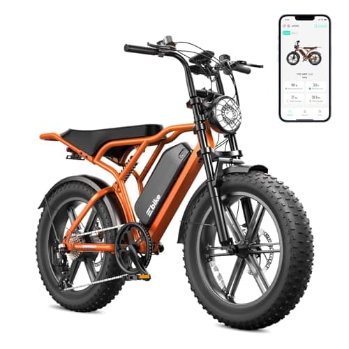 TST Electric Bike for Adults, 1500W Peak Motor 60 Miles Fat Tire E Bike with 48V 15Ah Removable Battery 20" Electric Dirt Bike Dual Suspension, Orange, Safety Tested to UL 2849