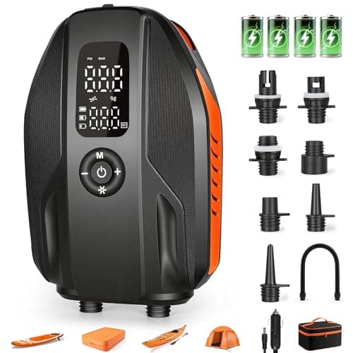 Paddle Board Electric Pump, 18000mAh Rechargeable 20PSI High Pressure SUP Pump, Intelligent Dual Stage Inflation & Deflation, Auto-Off for Stand Up Paddle Boards, Surfing Kite, Tent, Boat