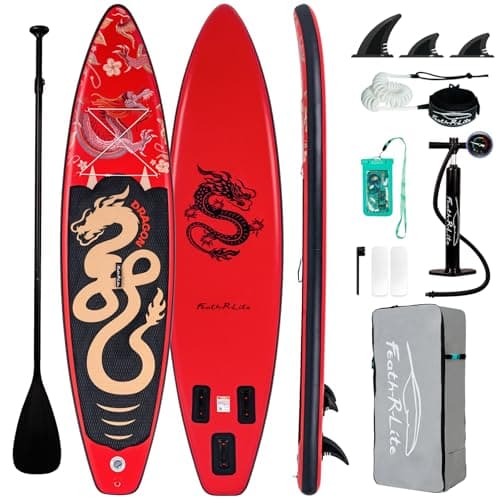 FunWater 11'×33"×6" Inflatable Stand Up Paddle Board with Premium SUP Paddleboard Accessories, Wide Stable Anti-Slip EVA Deck,Paddle Boards for Adults & Youth of All Skill Levels