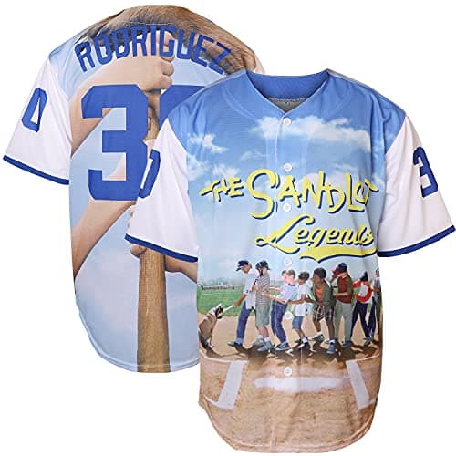 Phoneutrix Benny 'The Jet' Rodriguez 30 The Sandlot Legends #23 Bel Air Short Sleeve 3D Print Fashion Baseball Jersey (30, Small)