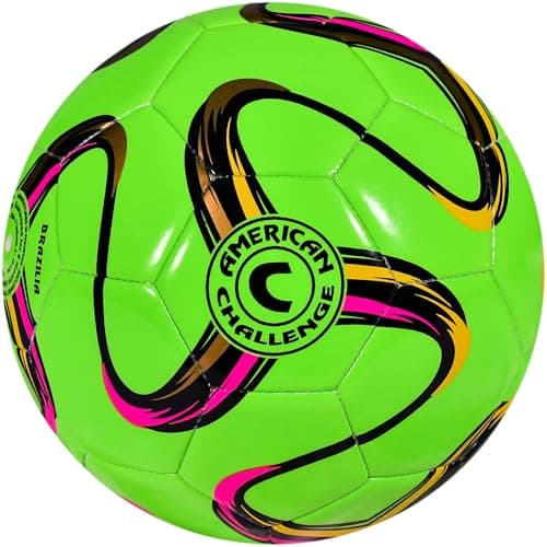 American Challenge Brasilia Soccer Ball – Professional Training Soccer Ball for Grass Fields – Durable TPU Machine Stitched Soccer Balls – Sizes 2, 3, 4 & 5 – Outdoor Practice & Match Play