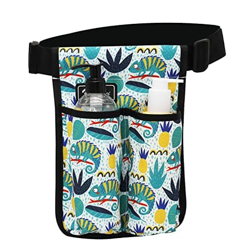 YOURUIMEI Massage Bottle Bag ,Massage Therapist Holster Massage Lotion Holster, Massage Oil Holster(2 bottle ,Flower color)