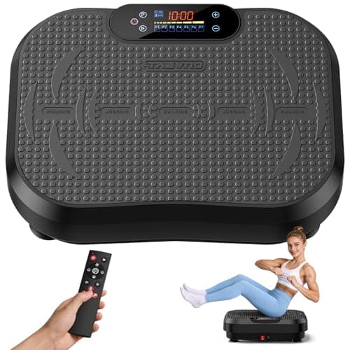 Taevno Vibration Plate Exercise Machine, 450Lbs Capacity 199 Speeds Vibrating Plate for Lymphatic Drainage, 200W Weight Loss Shake Platform, Silent Mode & Dimmable Screen for Women Men, Black