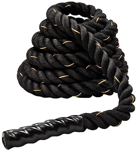 Fitvids Battle Rope 1.5Inch 2 Inch Diameter Poly Dacron 30 FT – 40 FT – 2-Inch, 30FT – Black