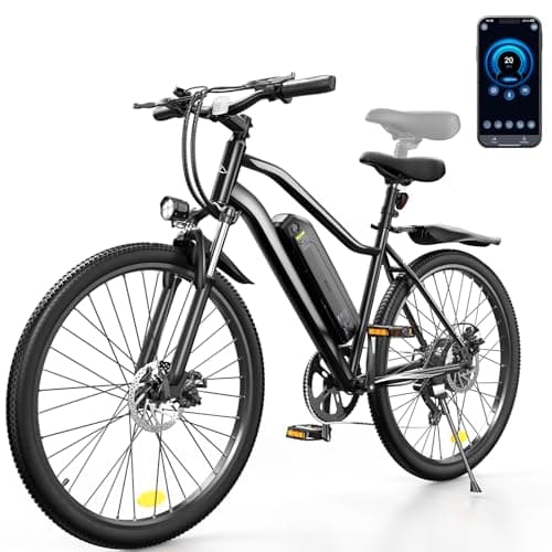 HopCycle Electric Bike, Electric Bike for Adults, 1500 Peak Motor, 80 Miles, 20MPH, 26'' Tires E Bike, Shock Absorber, App Control, Commuting Electric Bike for Adults