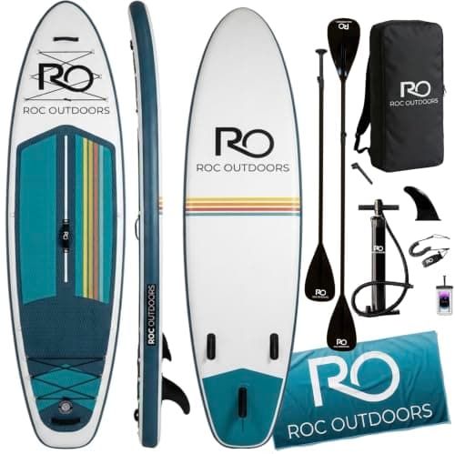 Roc Inflatable Stand Up Paddle Board 10' 6" with Premium SUP Paddle Board Accessories, Wide Stable Design, Non-Slip Comfort Deck for Youth & Adults (Celestial)