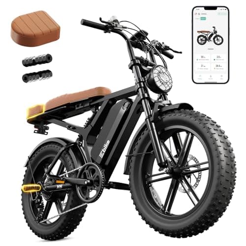 TST Electric Bike for Adults 1500W Peak 20" Fat Tire All-Terrain E-Bike 60 Miles Electric Dirt Bike for Road Sand Mountain Snow - 48V 15AH Battery Safety Tested to UL 2849 Powered