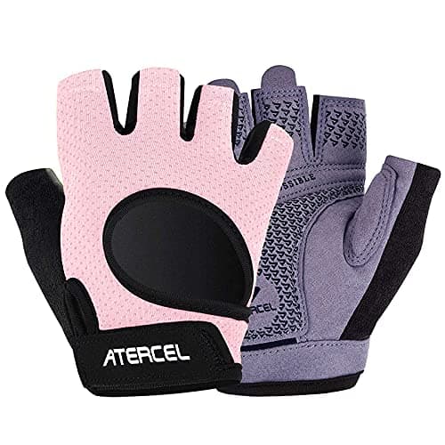ATERCEL Weight Lifting Gloves Full Palm Protection, Workout Gloves for Gym, Cycling, Exercise, Breathable, Super Lightweight for Men and Women(Pink, M)