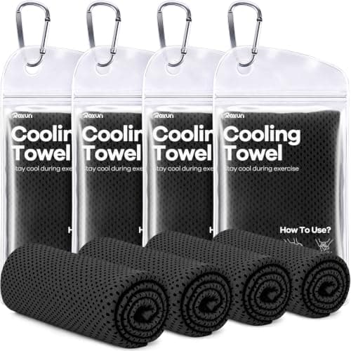 ROXUN Cooling Towels, 4 Pack (40''x12'') Chilly Ice Rags for Neck and Face