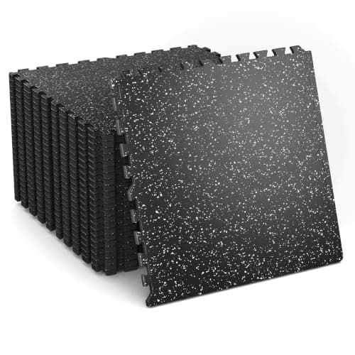 VIVALUZ 0.56" Thick 48 Sq Ft Rubber Top Gym Flooring Mats for Home Gym