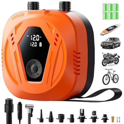 50PSI Paddle Board Electric Pump, Portable Rechargeable SUP Pump with Automatic Power-Off and Deflation Functions, Suitable for Stand up Paddle Boards, Car Tires, Inflatable Boats, and Kayaks