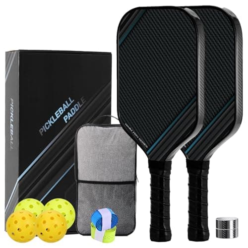 2 Pack Professional Pickle Ball Rackets, Carbon Fiber Design Pickleball Paddles Set of 2, Pickleball Gifts for Women、Man、Beginner、Pickleball Lovers
