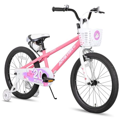 JOYSTAR Pluto 18 Inch Kids Bike with Training Wheels for Ages 5-8 Year Old Boys Girls Junior Children BMX Bicycle Pink