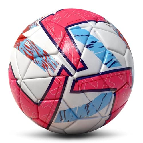 Champhox Soccer Balls Size 5, Official Match Weight Long-Lasting Construction, Outdoor Soccer Balls for Boys Girls Youth Skills Practicing Birthday Easter Gifts (Pink, Size 5)