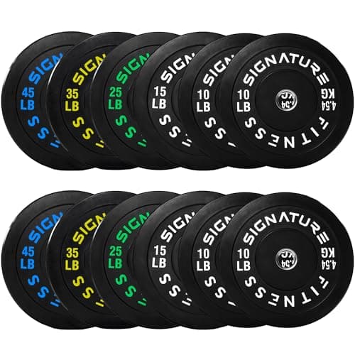 Fitvids 2-Inch Olympic Rubber Weight Plates Sets, Bumper Plates Set with Barbell for Strength Training, 280 Lbs Set, Colored