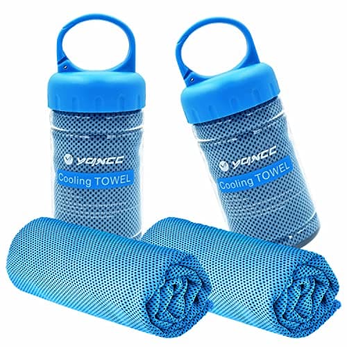 YQXCC 2 Pack Cooling Towels (47"x12"), Ice Cool Neck Towel, Soft Breathable Microfiber for Yoga, Golf, Gym, Running, Camping & Hot Weather