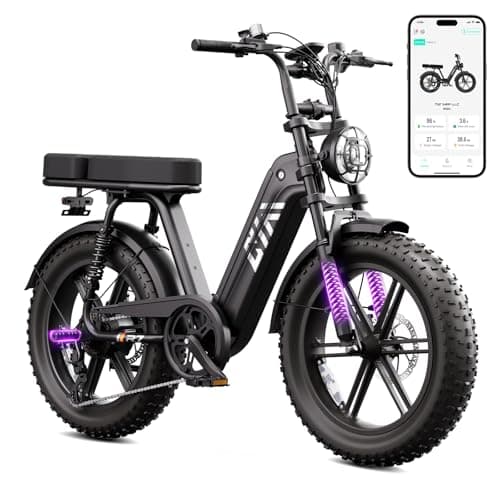 TST Electric Bike for Adults 1500W, 48V 15AH Removable Battery Step-Thru Ebike, 20" x 4.0" Fat Tire Electric Bicycle with Dual Hydraulic Brakes, Dual Suspension, Passenger Seat and Foot Pegs