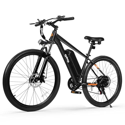 Qlife Electric Bike for Adults/Teens Racer, 20+MPH 21-Speed Peak 1200W Brushless Motor Adult Electric Bicycles, 48V 10.4Ah Battery Mountain Ebike, Up to 55 Miles, 27.5X2.1 Tire E Bike Black