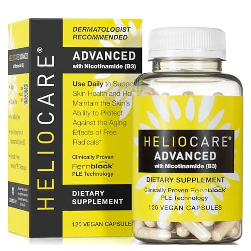 Heliocare Advanced Niacin B3 Supplement: Fernblock PLE Extract 240mg Per Serving - Supports Skin Cell Health W/Antioxidant Rich Vitamin B3 Niacin 500 mg - 120 Vegan Capsules