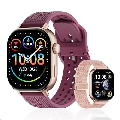 moutarlier AMOLED GPS Running Smartwatch, 50m Waterproof, Tracks Steps Sleep Heart Rate Oxygen, Long Battery Life with Step & Calorie Counter for Swimming Runners Men Women(Rose Gold)