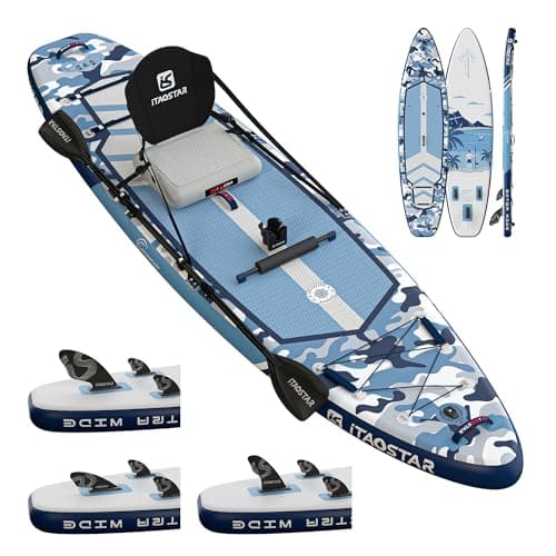 iTAOSTAR A01B 35" Extra Wide Paddle Board for Better Balance, Inflatable Stand Up Paddle Board with Premium SUP Accessories, Inflatable Paddle Boards for Adults/Youth of All Skill Levels