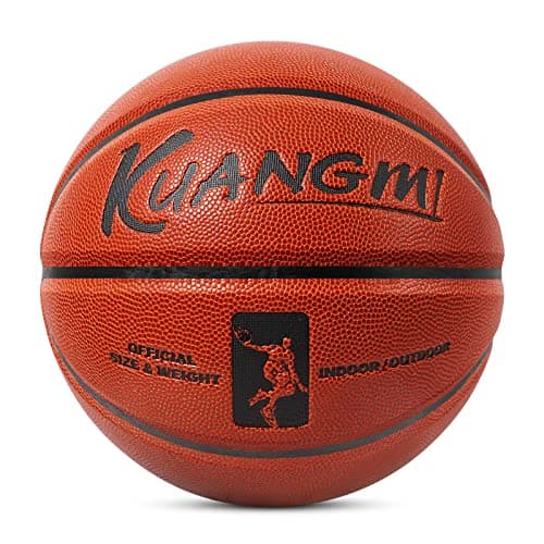Kuangmi Authentic Series Basketball,Made for Indoor & Outdoor Game Ball,Composite Leather,Intermediate Size 6 28.5", Brown