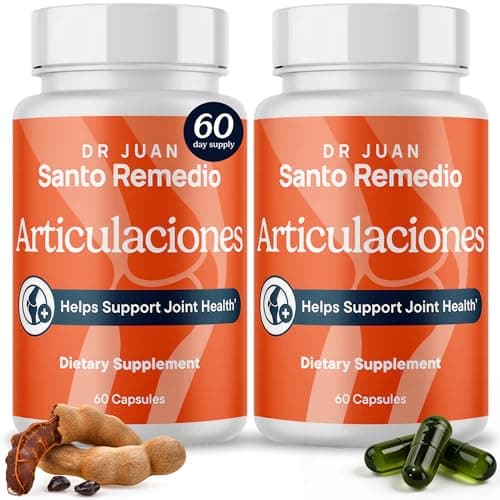 Santo Remedio Articulaciones Joint Health Support Supplement, Promotes Joint Comfort, Mobility & Function, Clinically Proven TamaFlex™ Formula, 60 Capsules per Jar (30 Servings), Pack of 2