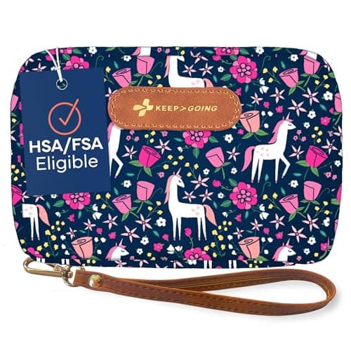 KeepGoing Travel First Aid Kit for Kids – 130 Pc. for Car, Home, Purse, Diaper Bag & Backpack with Latex-Free Bandages - Mini First Aid Kit Travel Size TSA-Approved