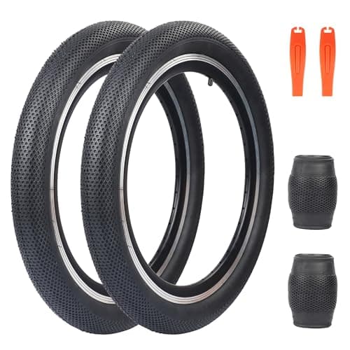 FOMAS 20 inch Kids Bike Tire Colorful Anti-Slip Tire 20 x 2.4 inch Foldable Replacement All Terrain Tire with Levers for Kids Bicycle BMX Mountain Bike Folding Bike Multiple Colors