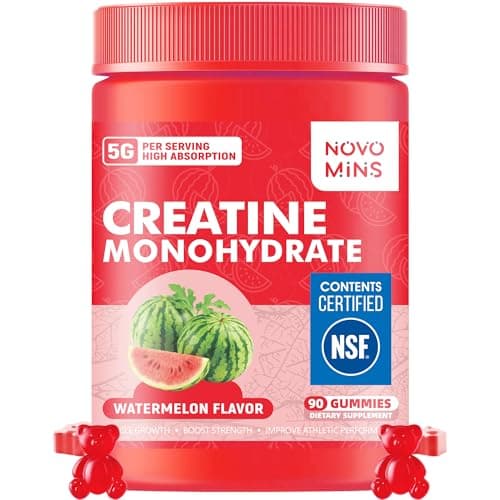 NSF Certified Creatine Monohydrate Gummies for Men & Women, 5g Creatine per Serving,Creatine Gummy for Muscle Strength, Energy & Performance Support, Pre Workout Supplement,Watermelon Flavor,90 Count