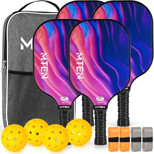 MTEN Pickleball Paddles Set of 4, USAPA Approved Pickleball Set for Men & Women